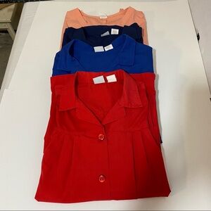 Todd Nurse Scrub Coats Women’s 1X Long Sleeve Button Down Pockets